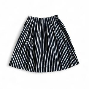Women’s Navy and White Striped A-Line Skirt